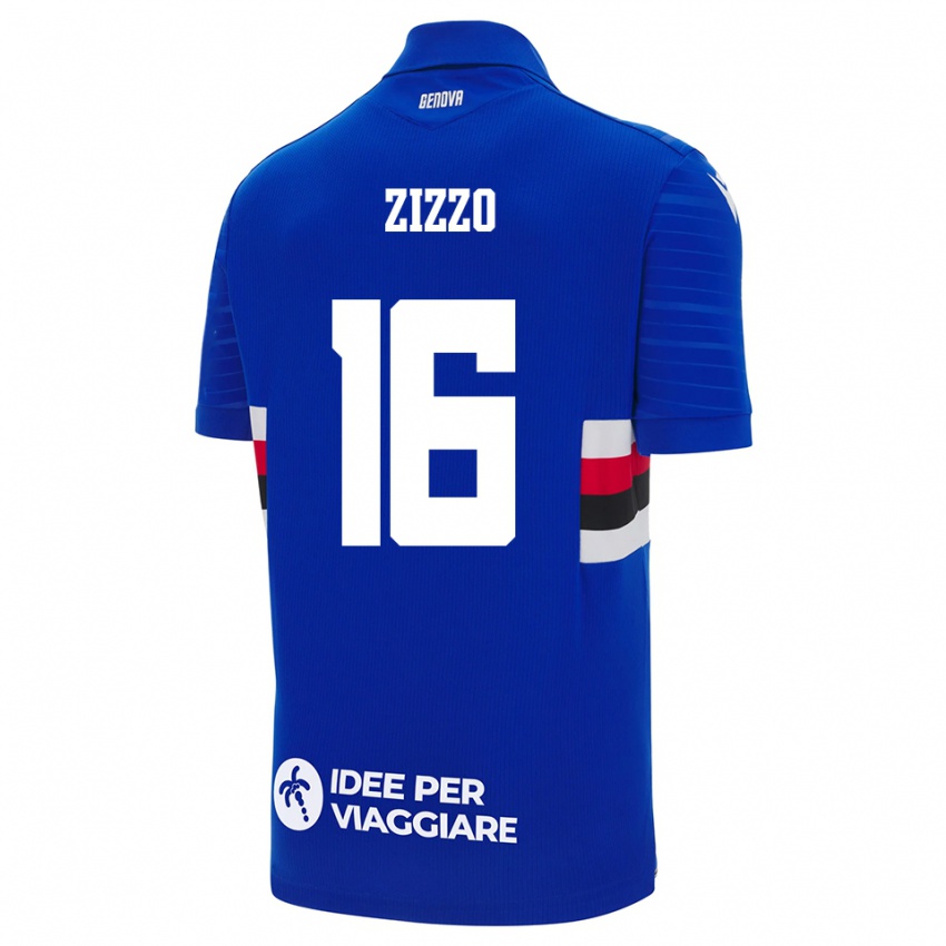 נשים Vincenzo Zizzo #16 כחול לבן ג'רזי ביתית 2025/26 חולצה קצרה