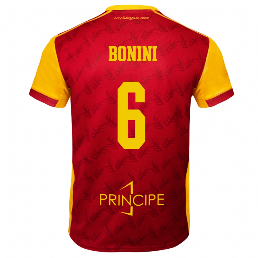 נשים פדריקו בוניני #6 צהוב אדום ג'רזי ביתית 2025/26 חולצה קצרה