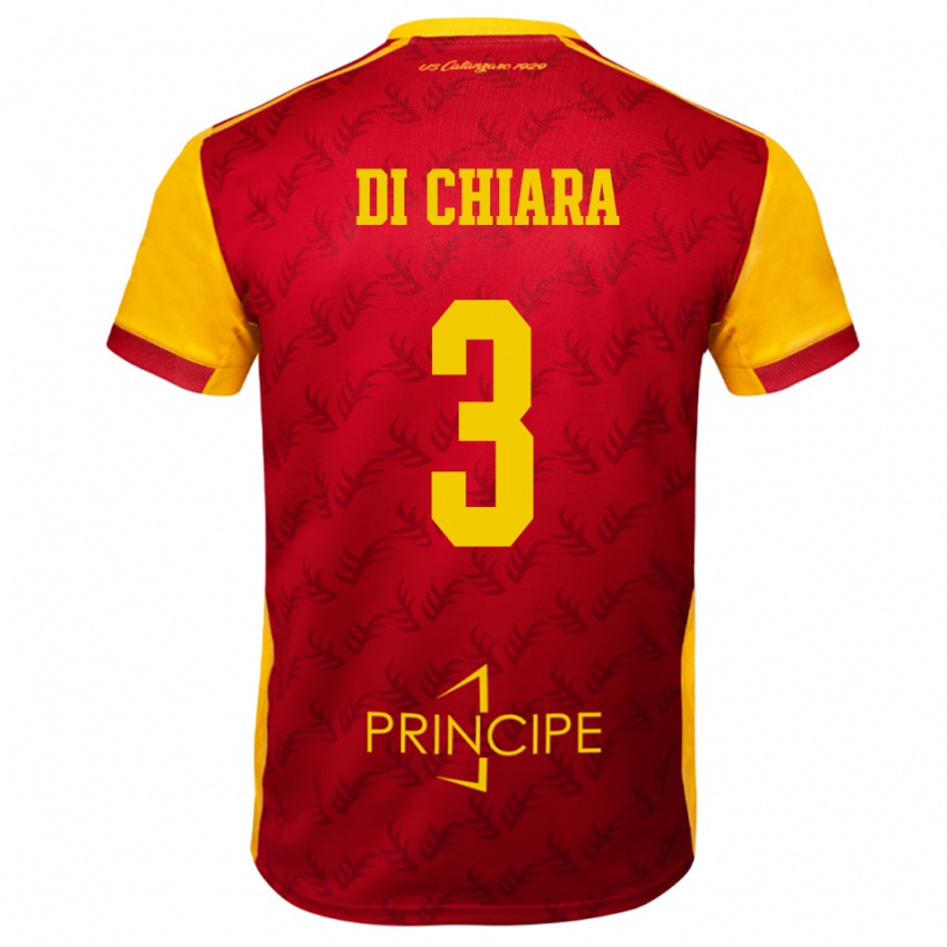 נשים ג'אנלוקה די קיארה #3 צהוב אדום ג'רזי ביתית 2025/26 חולצה קצרה