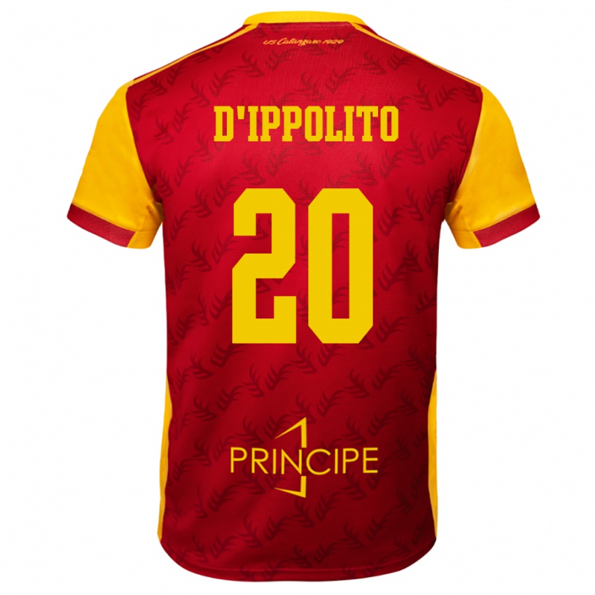 נשים Nicola D'ippolito #20 צהוב אדום ג'רזי ביתית 2025/26 חולצה קצרה