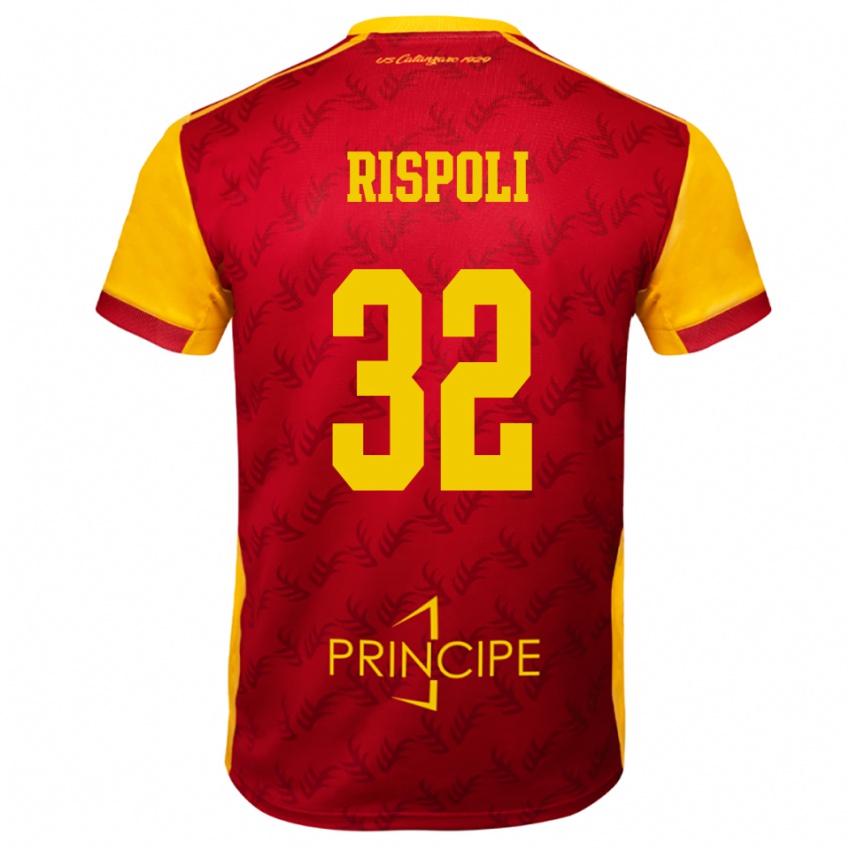 נשים פאביו ריספולי #32 צהוב אדום ג'רזי ביתית 2025/26 חולצה קצרה