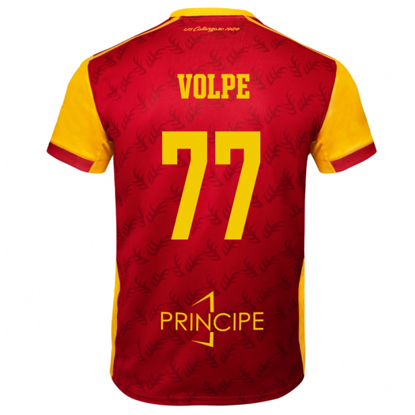 נשים Giovanni Volpe #77 צהוב אדום ג'רזי ביתית 2025/26 חולצה קצרה