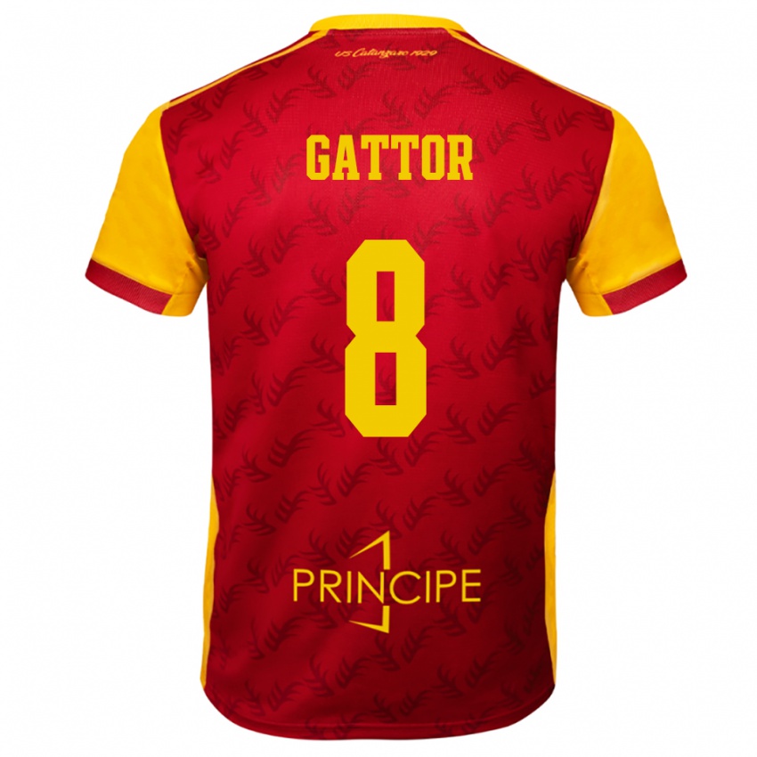 נשים Gianluca Gattor #8 צהוב אדום ג'רזי ביתית 2025/26 חולצה קצרה