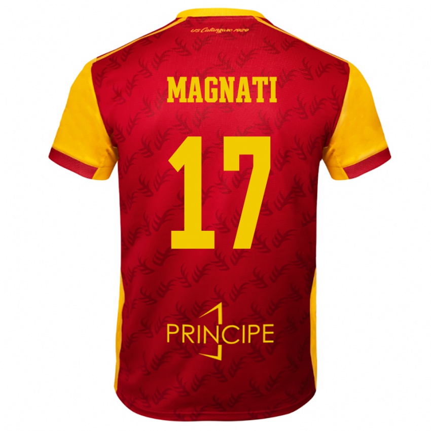 נשים פרנצ׳סקו מגנתי #17 צהוב אדום ג'רזי ביתית 2025/26 חולצה קצרה