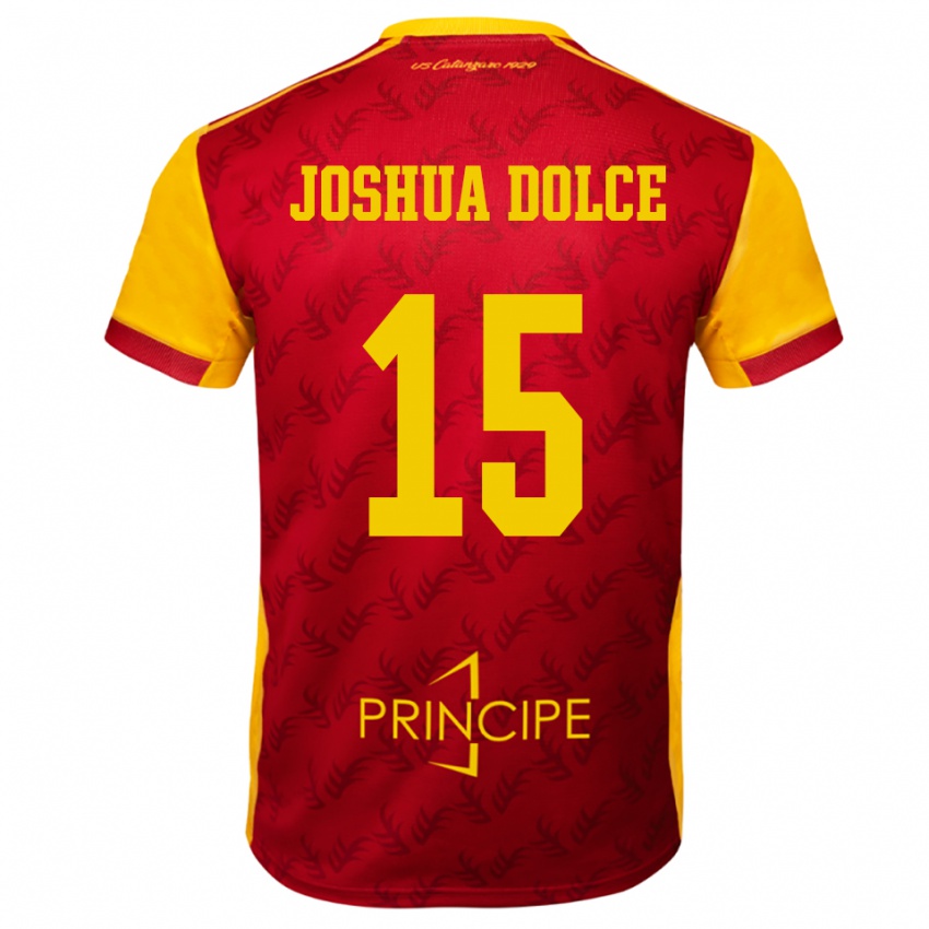 נשים Dave Joshua Dolce #15 צהוב אדום ג'רזי ביתית 2025/26 חולצה קצרה