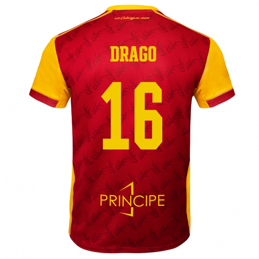 נשים Salvatore Drago #16 צהוב אדום ג'רזי ביתית 2025/26 חולצה קצרה