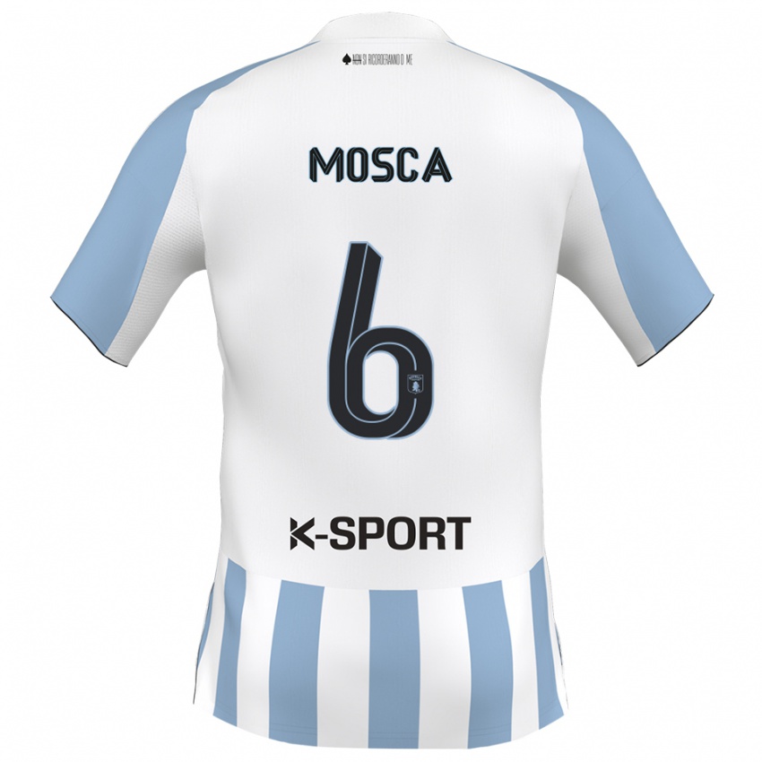 נשים Giulio Mosca #6 לבן כחול שמיים ג'רזי ביתית 2025/26 חולצה קצרה