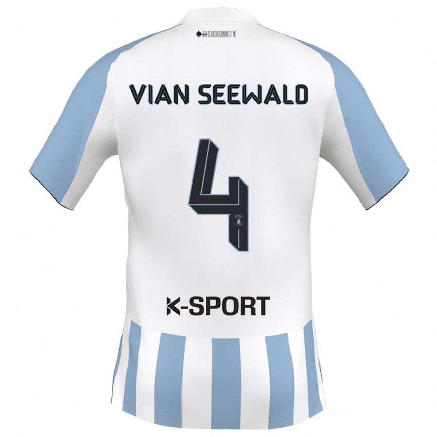 נשים פדרו ויאן סיוואלד #4 לבן כחול שמיים ג'רזי ביתית 2025/26 חולצה קצרה