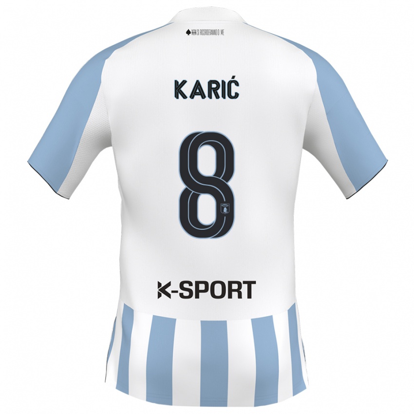 נשים נרמין קאריץ' #8 לבן כחול שמיים ג'רזי ביתית 2025/26 חולצה קצרה