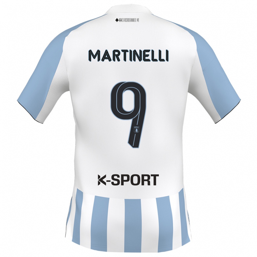 נשים ריקרדו מרטינלי #9 לבן כחול שמיים ג'רזי ביתית 2025/26 חולצה קצרה