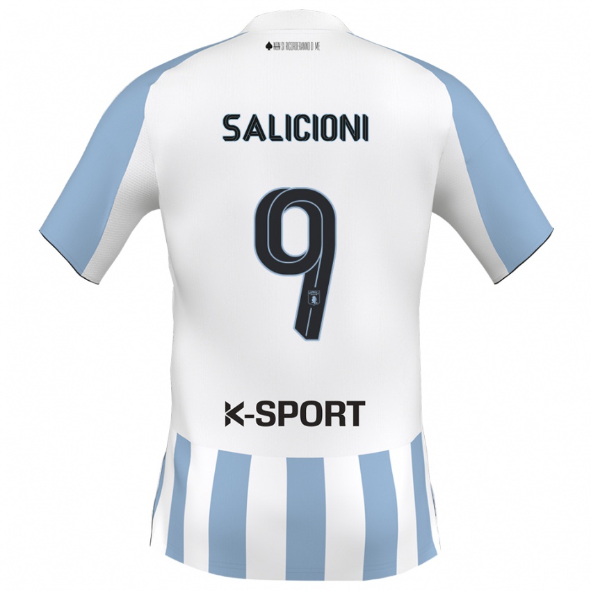 נשים Fausto Salicioni #9 לבן כחול שמיים ג'רזי ביתית 2025/26 חולצה קצרה