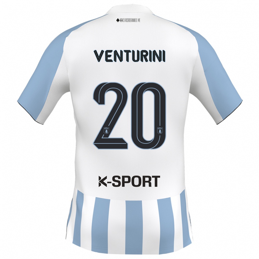 נשים Mattia Venturini #20 לבן כחול שמיים ג'רזי ביתית 2025/26 חולצה קצרה