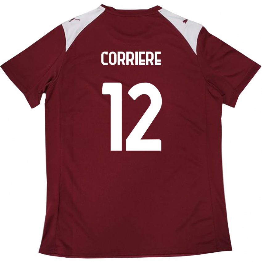 נשים פרנצ׳סקו קורייר #12 בורדו לבן ג'רזי ביתית 2025/26 חולצה קצרה