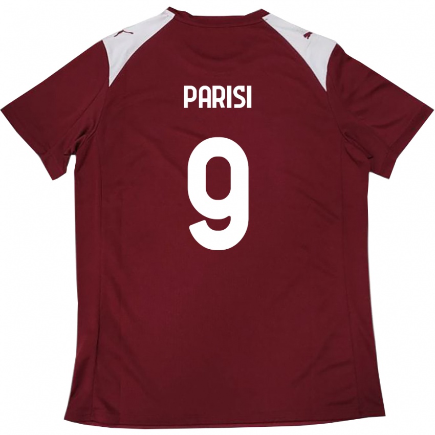 נשים Raffaele Parisi #9 בורדו לבן ג'רזי ביתית 2025/26 חולצה קצרה