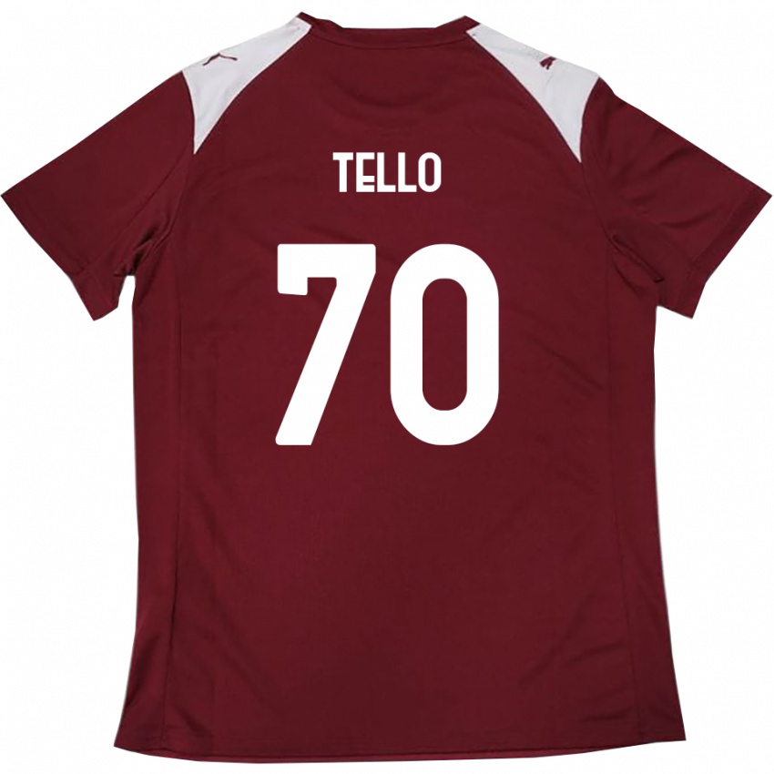 נשים אנדרס טייו #70 בורדו לבן ג'רזי ביתית 2025/26 חולצה קצרה