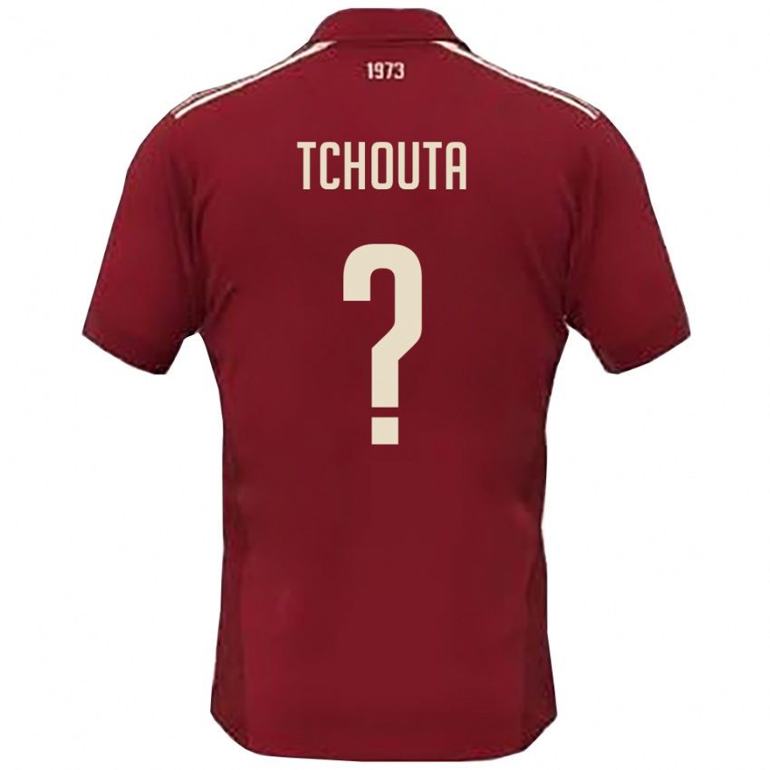 נשים Tchouta #0 בורדו לבן ג'רזי ביתית 2025/26 חולצה קצרה