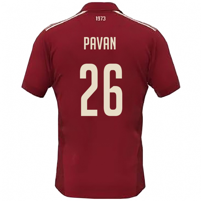 נשים Nicola Pavan #26 בורדו לבן ג'רזי ביתית 2025/26 חולצה קצרה