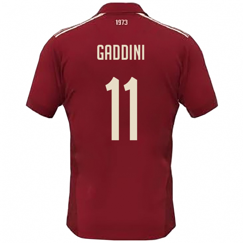 נשים מטיה גדיני #11 בורדו לבן ג'רזי ביתית 2025/26 חולצה קצרה