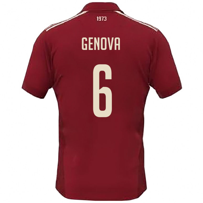 נשים אלסיו רפאל ג׳נובה #6 בורדו לבן ג'רזי ביתית 2025/26 חולצה קצרה