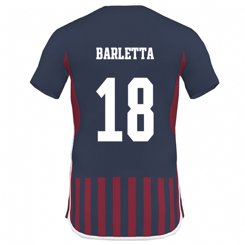 נשים Emanuele Barletta #18 כחול נייבי אדום ג'רזי ביתית 2025/26 חולצה קצרה