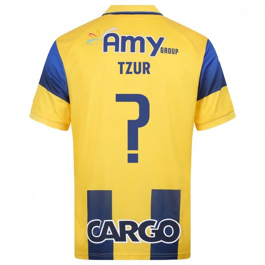 נשים עמית צור #0 צהוב כחול נייבי ג'רזי ביתית 2025/26 חולצה קצרה