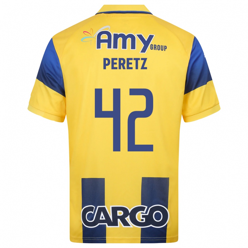 נשים דור פרץ #42 צהוב כחול נייבי ג'רזי ביתית 2025/26 חולצה קצרה