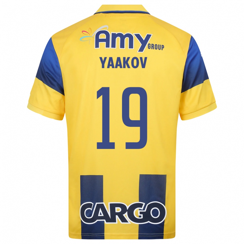 נשים נועם יעקב #19 צהוב כחול נייבי ג'רזי ביתית 2025/26 חולצה קצרה