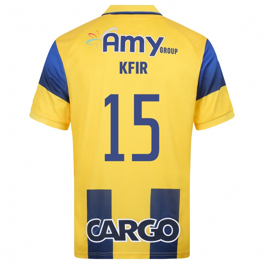 נשים יובל כפיר #15 צהוב כחול נייבי ג'רזי ביתית 2025/26 חולצה קצרה