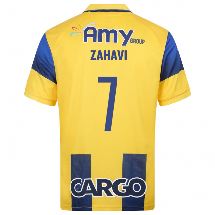 נשים ערן זהבי #7 צהוב כחול נייבי ג'רזי ביתית 2025/26 חולצה קצרה