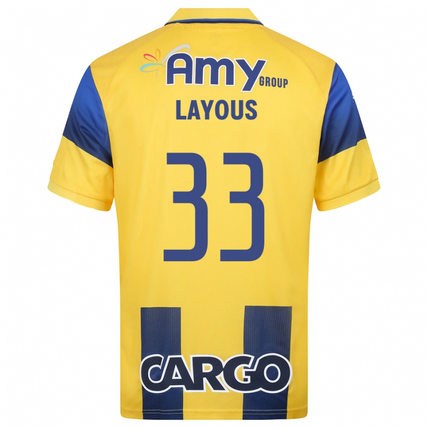 נשים הישאם לאיוס #33 צהוב כחול נייבי ג'רזי ביתית 2025/26 חולצה קצרה
