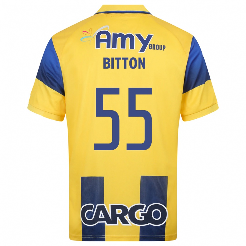 נשים ניר ביטון #55 צהוב כחול נייבי ג'רזי ביתית 2025/26 חולצה קצרה
