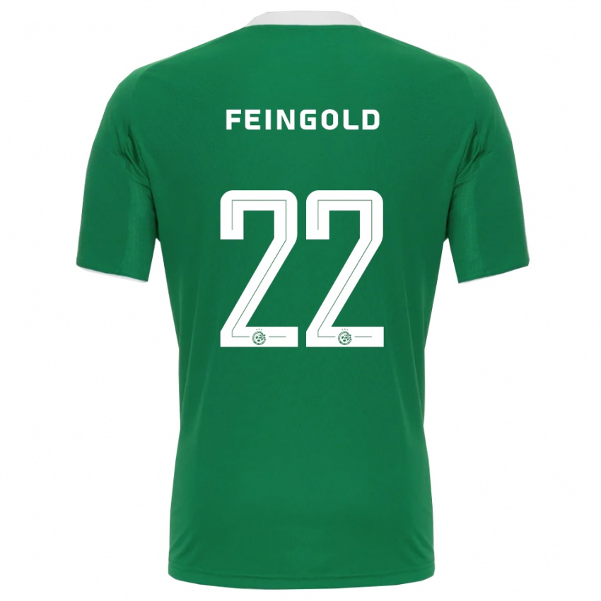 נשים עילי פיינגולד #22 ירוק לבן ג'רזי ביתית 2025/26 חולצה קצרה