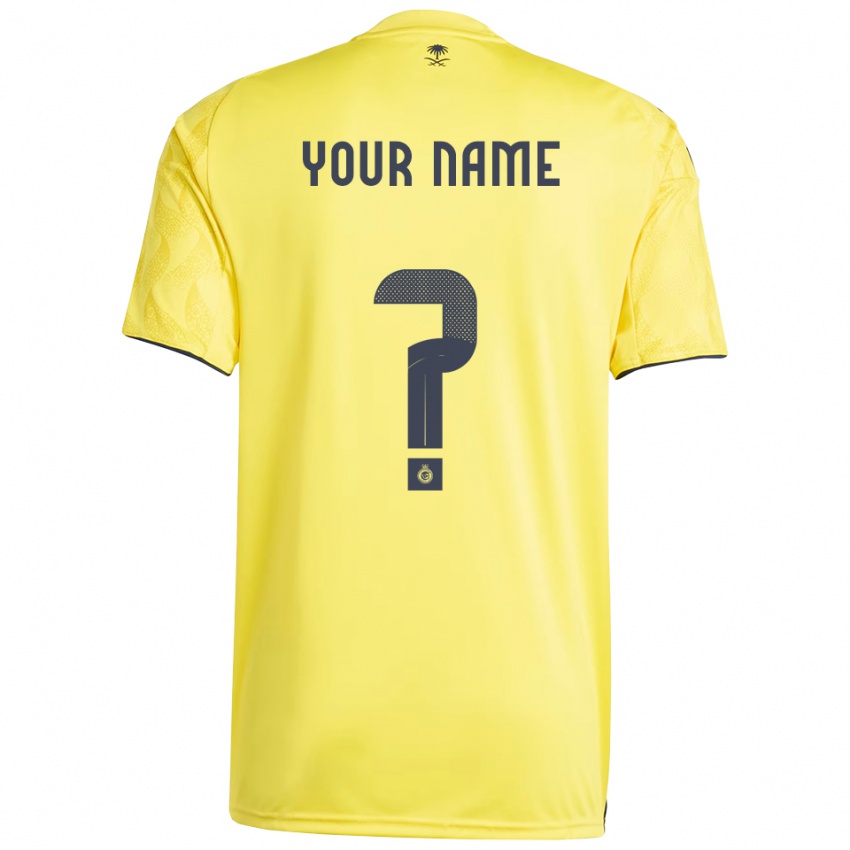 נשים השם שלך #0 צהוב שחור ג'רזי ביתית 2025/26 חולצה קצרה