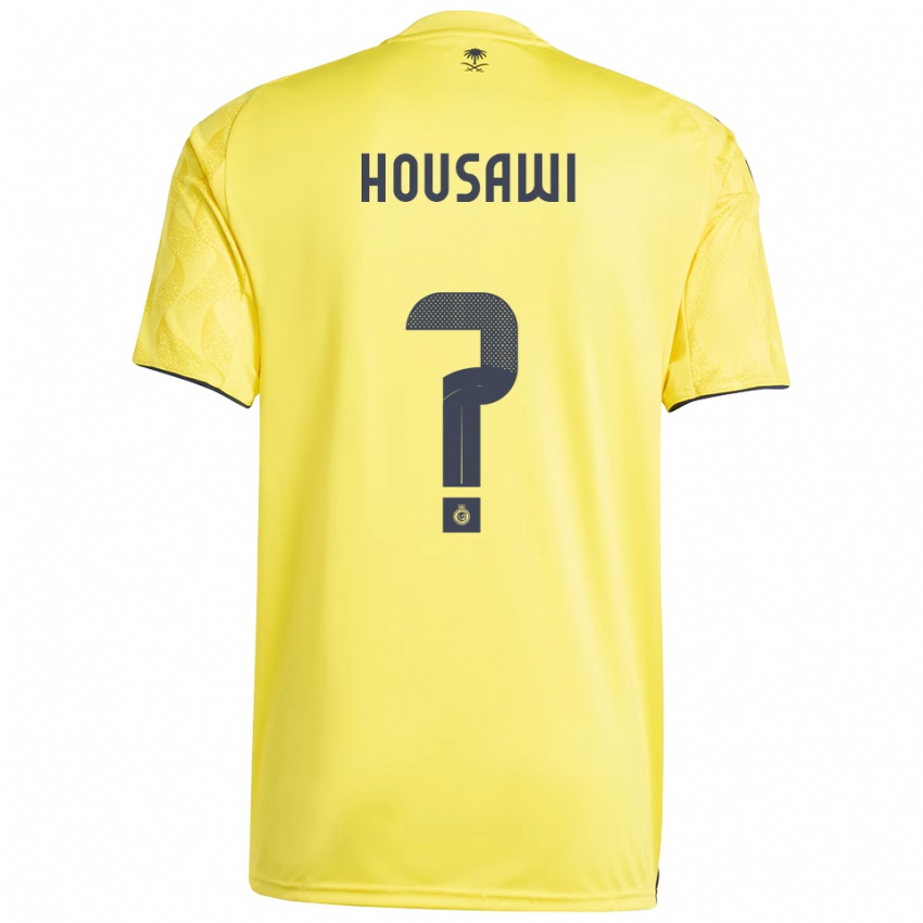 נשים Asser Housawi #0 צהוב שחור ג'רזי ביתית 2025/26 חולצה קצרה