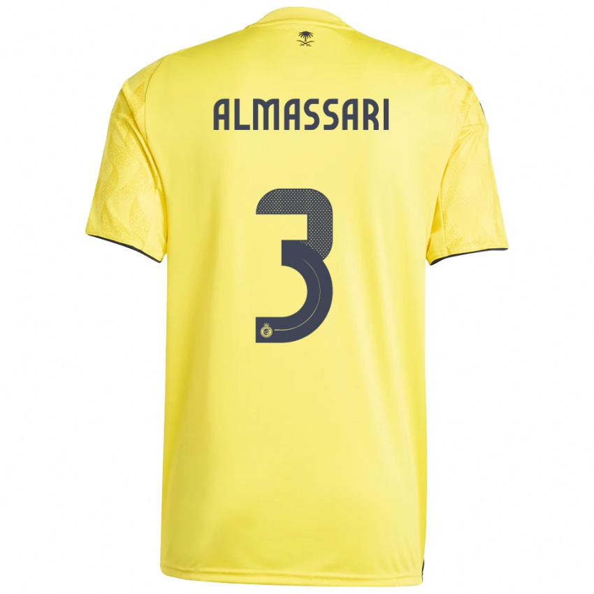 נשים Wadha Almassari #3 צהוב שחור ג'רזי ביתית 2025/26 חולצה קצרה