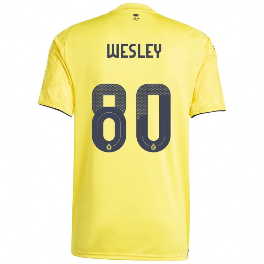 נשים Wesley #80 צהוב שחור ג'רזי ביתית 2025/26 חולצה קצרה