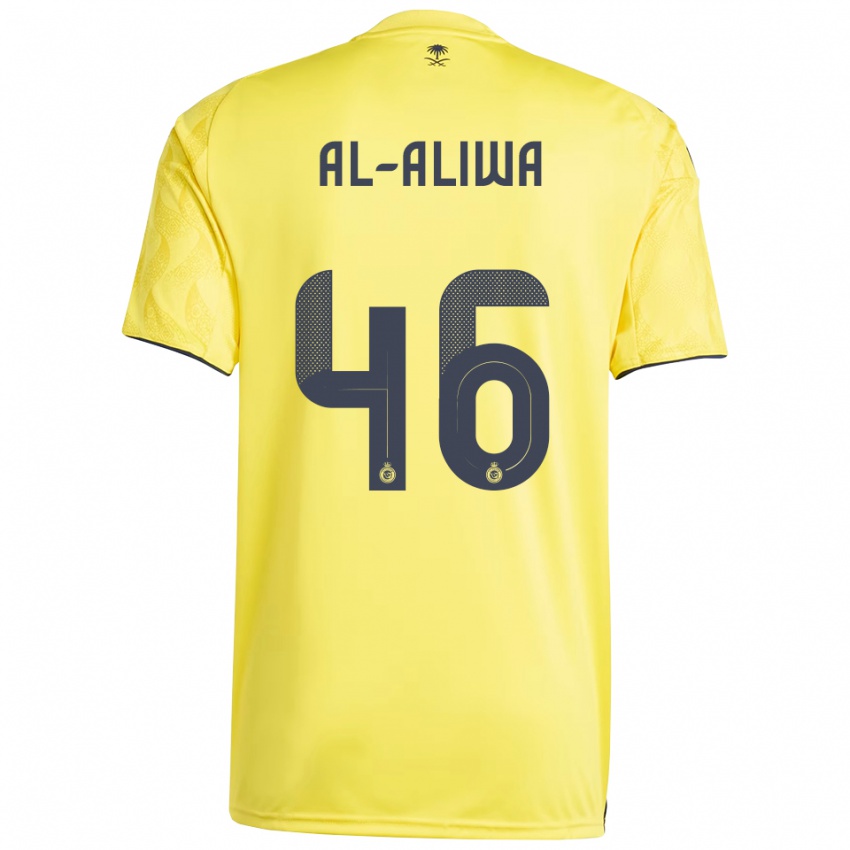 נשים Abdulaziz Al-Aliwa #46 צהוב שחור ג'רזי ביתית 2025/26 חולצה קצרה