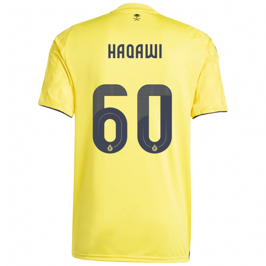 נשים Saad Haqawi #60 צהוב שחור ג'רזי ביתית 2025/26 חולצה קצרה