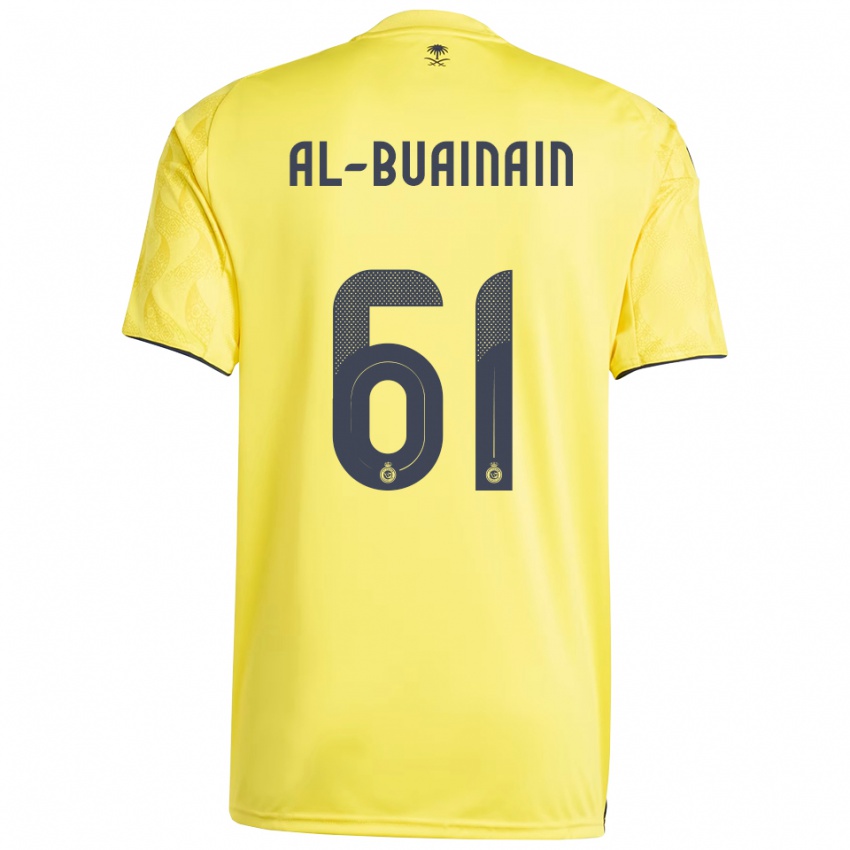 נשים Mubarak Al-Buainain #61 צהוב שחור ג'רזי ביתית 2025/26 חולצה קצרה