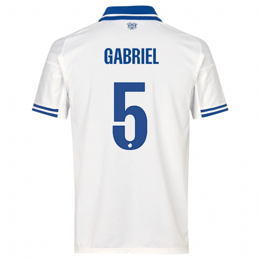 נשים גבריאל פריירה #5 לבן כחול ג'רזי ביתית 2025/26 חולצה קצרה