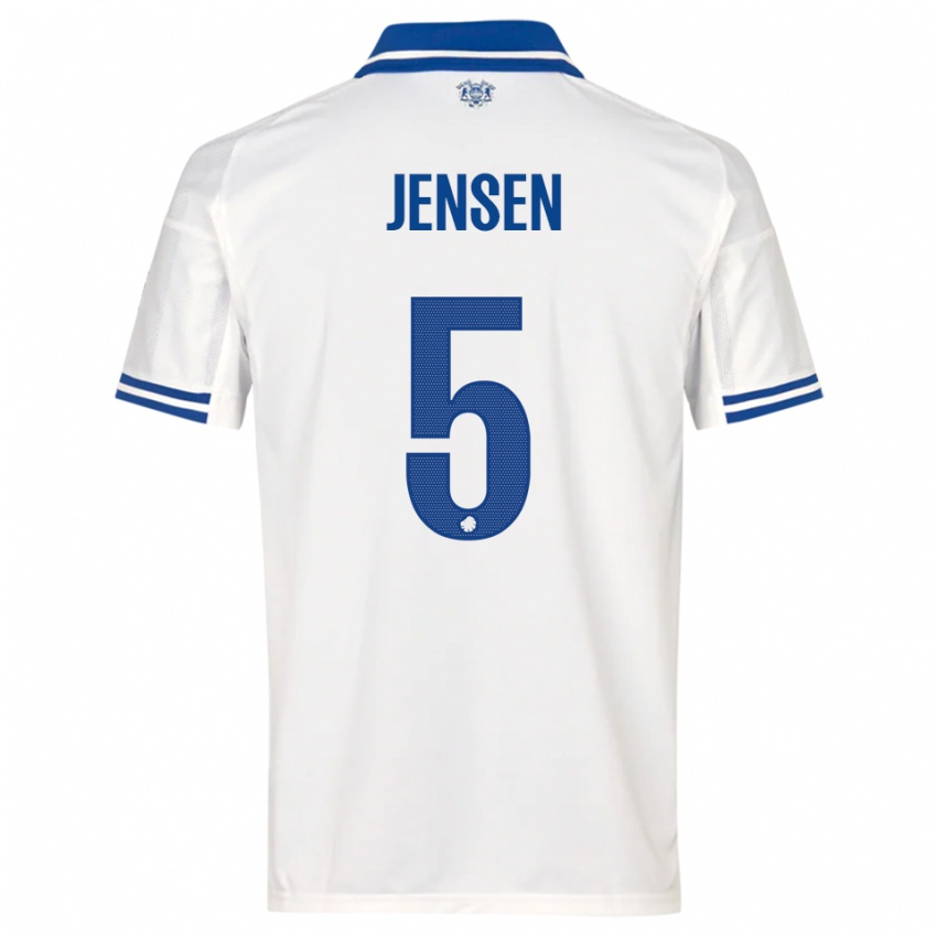 נשים Emma Jensen #5 לבן כחול ג'רזי ביתית 2025/26 חולצה קצרה