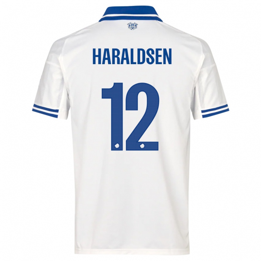 נשים Henrik Haraldsen #12 לבן כחול ג'רזי ביתית 2025/26 חולצה קצרה