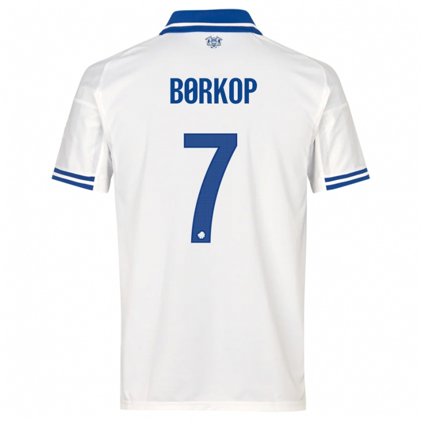 נשים Julie Børkop #7 לבן כחול ג'רזי ביתית 2025/26 חולצה קצרה