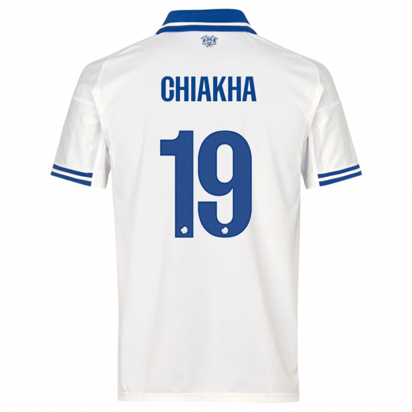 נשים אמין צ'יאקה #19 לבן כחול ג'רזי ביתית 2025/26 חולצה קצרה