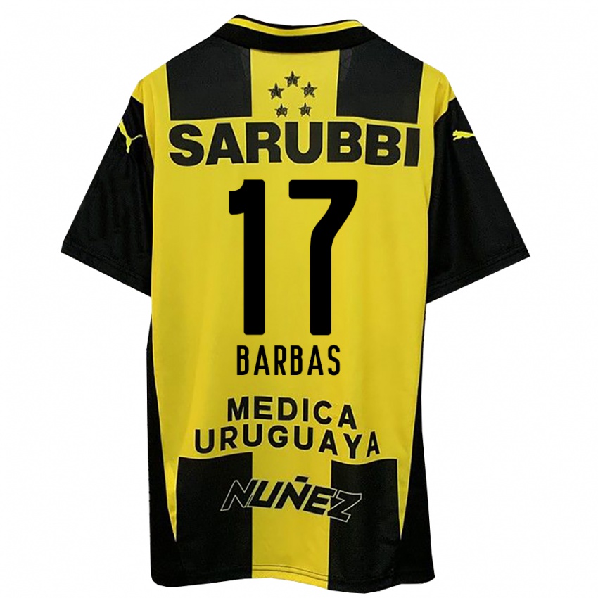 נשים Germán Barbas #17 צהוב שחור ג'רזי ביתית 2025/26 חולצה קצרה