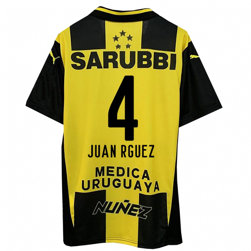 נשים Juan Rodríguez #4 צהוב שחור ג'רזי ביתית 2025/26 חולצה קצרה
