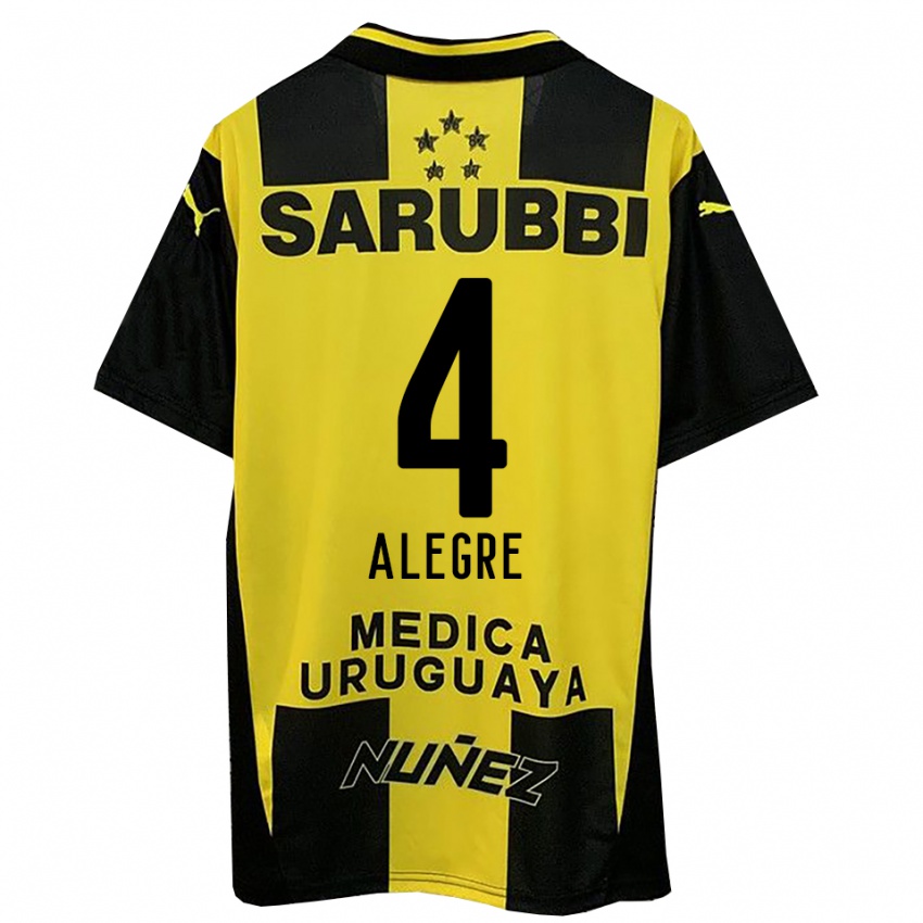 נשים איגנסיו אלגרה פרננדס #4 צהוב שחור ג'רזי ביתית 2025/26 חולצה קצרה