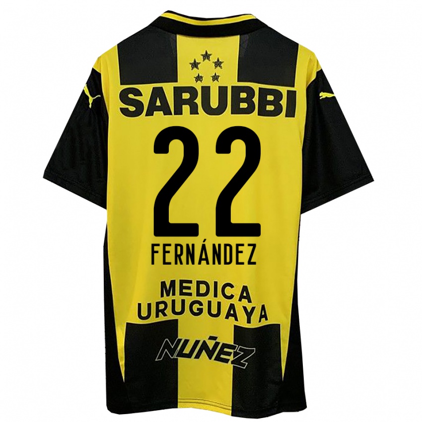 נשים Francisco Fernández #22 צהוב שחור ג'רזי ביתית 2025/26 חולצה קצרה
