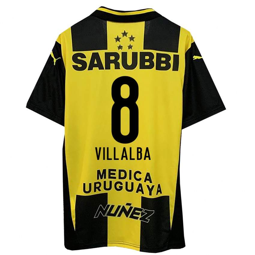 נשים הקטור דניאל ויאלבה #8 צהוב שחור ג'רזי ביתית 2025/26 חולצה קצרה