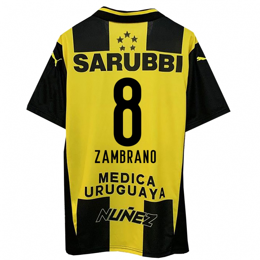 נשים קרלוס זמבראנו #8 צהוב שחור ג'רזי ביתית 2025/26 חולצה קצרה